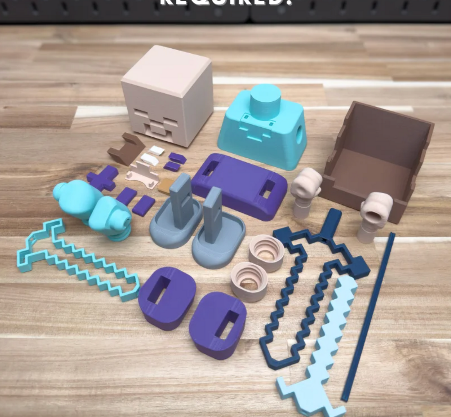 Chunky Alex & Steve | Minecraft Inspired 3D Printed Figures Model kits - Push fit | No Glue kit