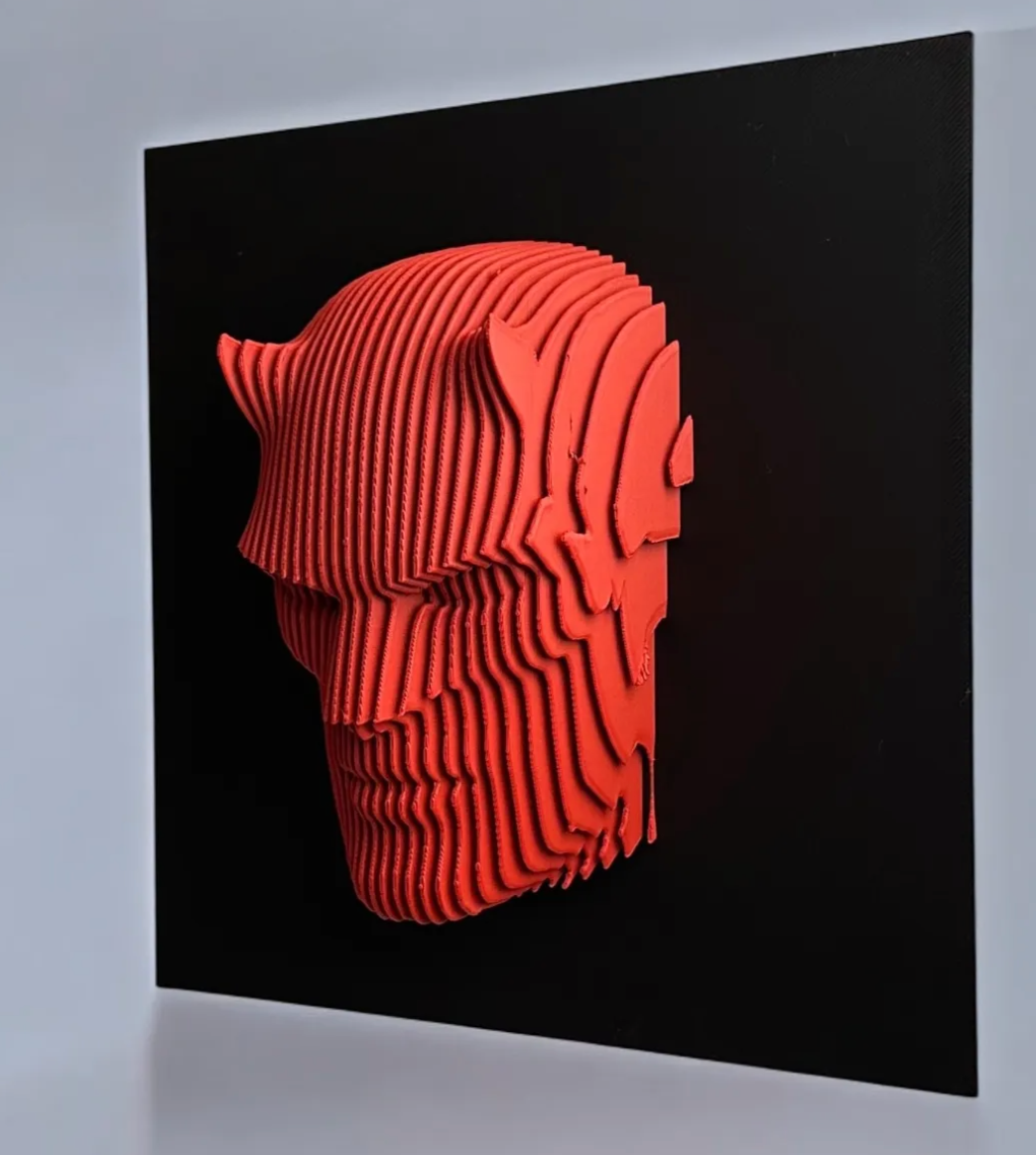 Layered sculpture of iconic Figures. Collect all of them to make stunning wall or desk display.