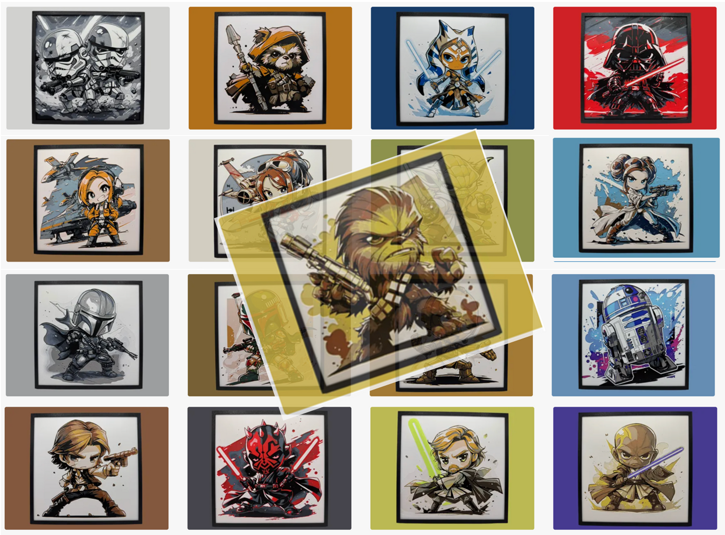 Hueforge Fan Art of Star Wars characters