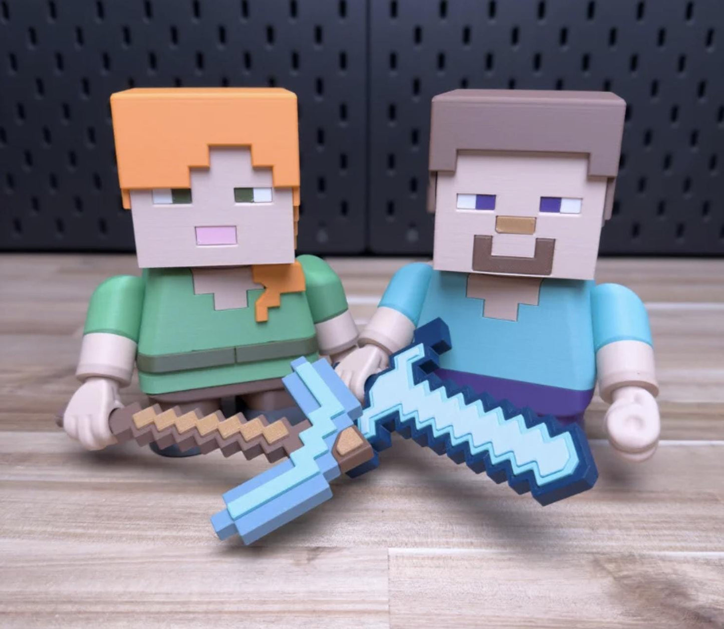 Chunky Alex & Steve | Minecraft Inspired 3D Printed Figures Model kits - Push fit | No Glue kit