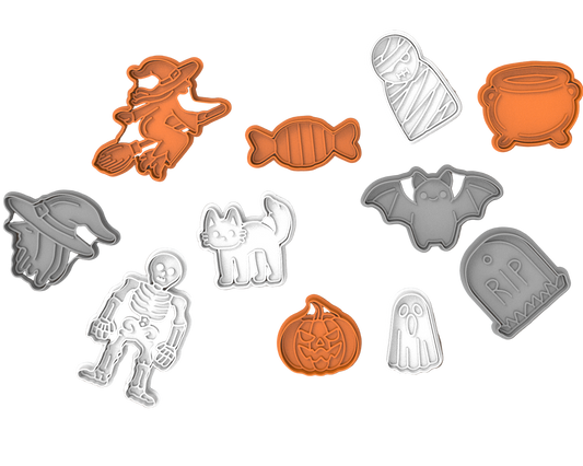Set of Halloween-themed cookie cutters