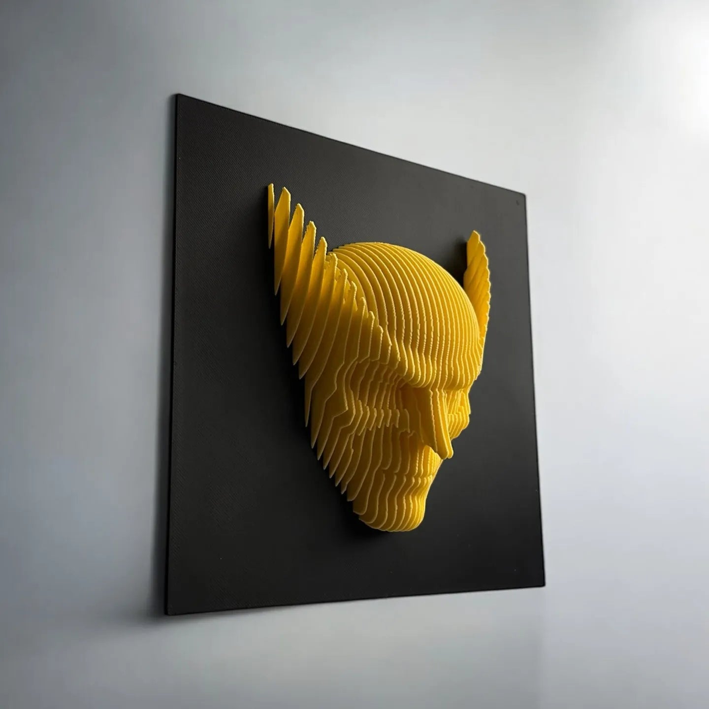 Layered sculpture of iconic Figures. Collect all of them to make stunning wall or desk display.