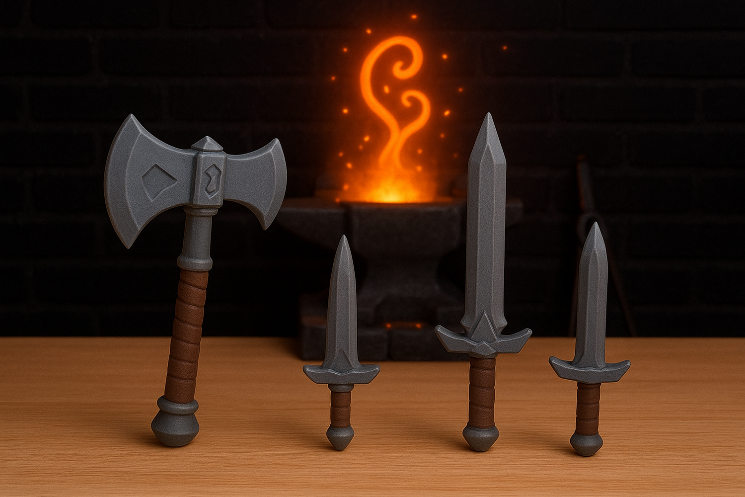 Forged Fantasy Weapons – 3D Printed Swords, Axes & Daggers