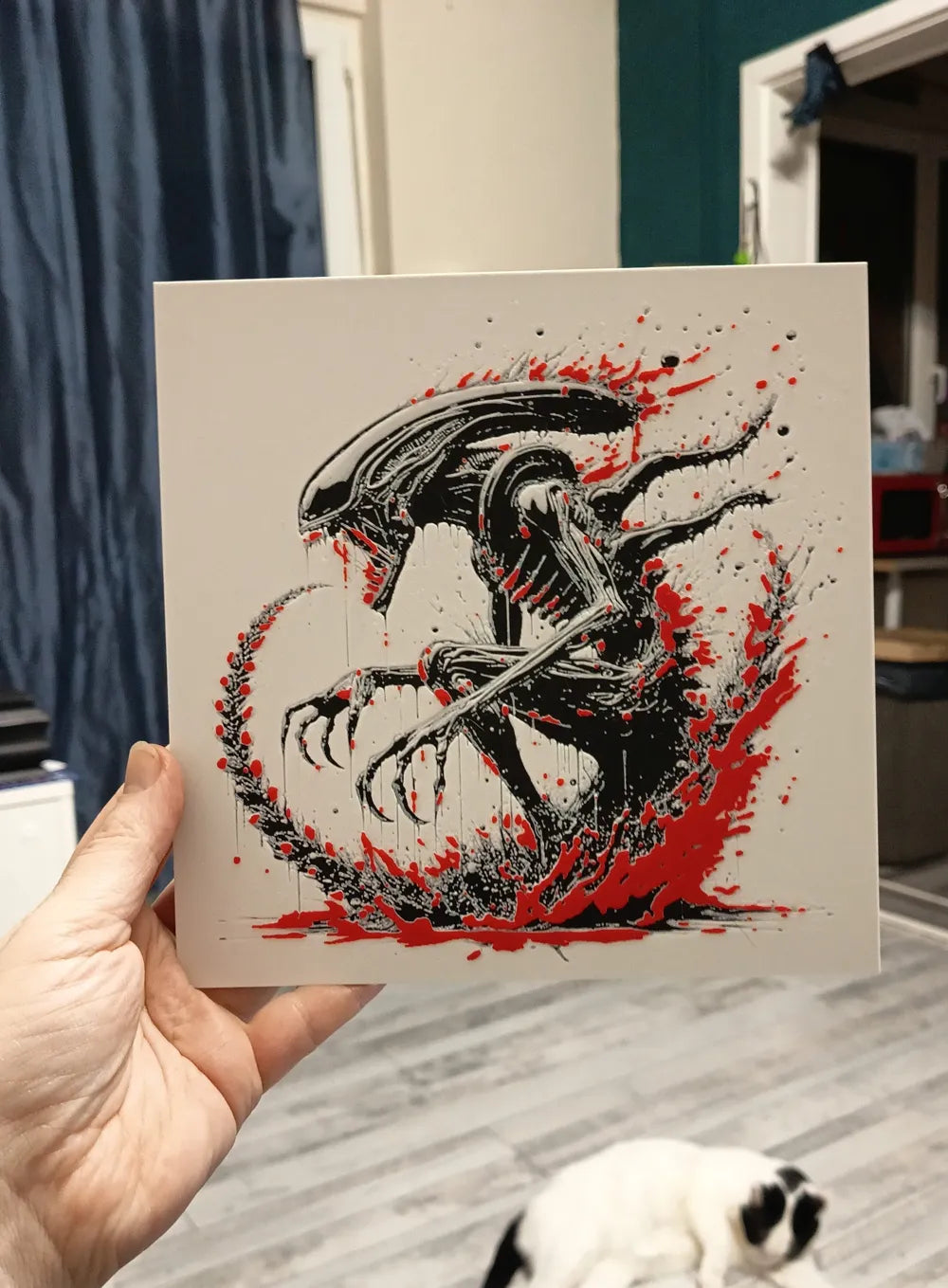 Alien Xenomorph layered 3D wall art panel, alternate angle