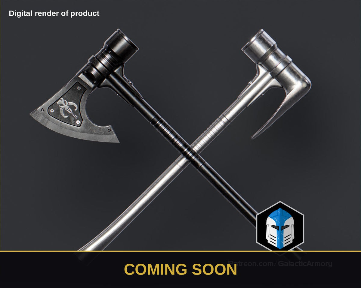Mandalorian Hammer and Axe – Star Wars Prop Kit (Coming Soon) - Coming Soon preview (digital render)