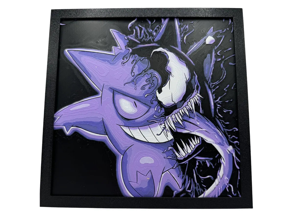 Gengar Venomized layered 3D wall art panel