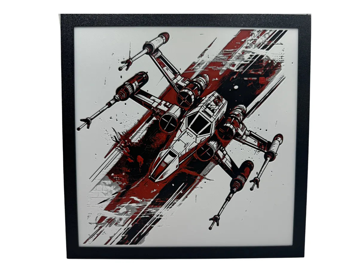 X-Wing Star Wars layered 3D wall art panel