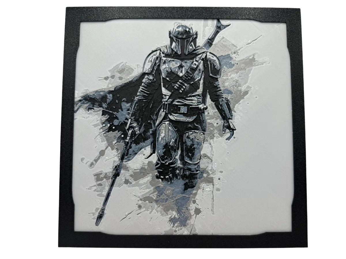 Mandalorian Star Wars layered 3D wall art panel