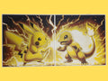 Pokemon Battle Pikachu vs Charmander layered 3D wall art panel