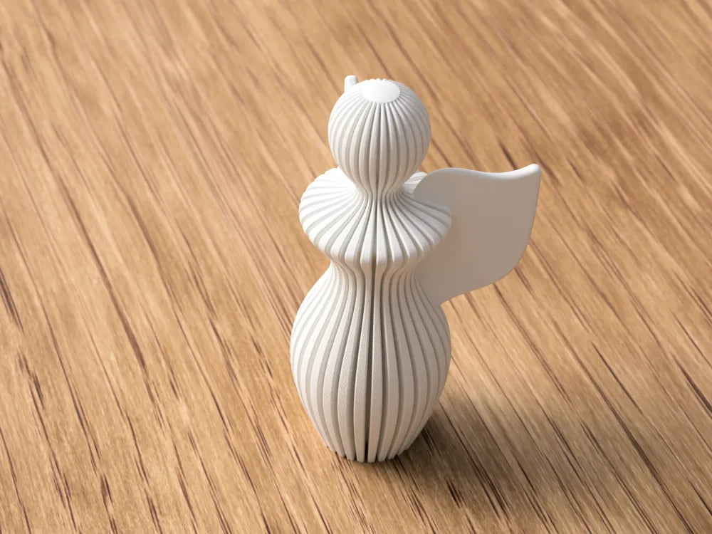 Angel Statue, 3D printed sculptural home décor, side view