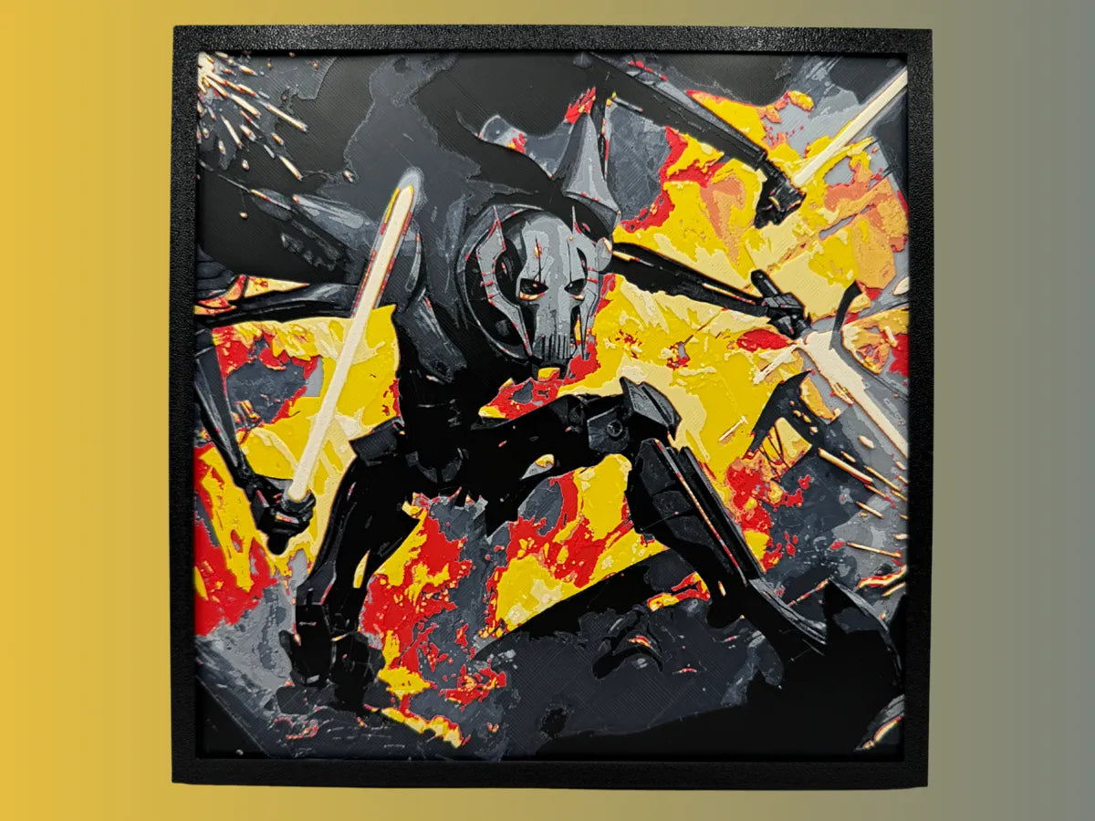 General Grievous Star Wars layered 3D wall art panel
