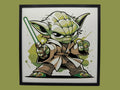 Master Yoda Chibi Star Wars layered 3D wall art panel