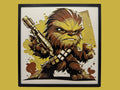 Chewbacca Chibi Star Wars layered 3D wall art panel