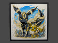 Eevee and Umbreon Pokemon layered 3D printed Hueforge wall art panel