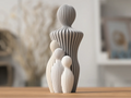 Father's Day statue, father and children figures