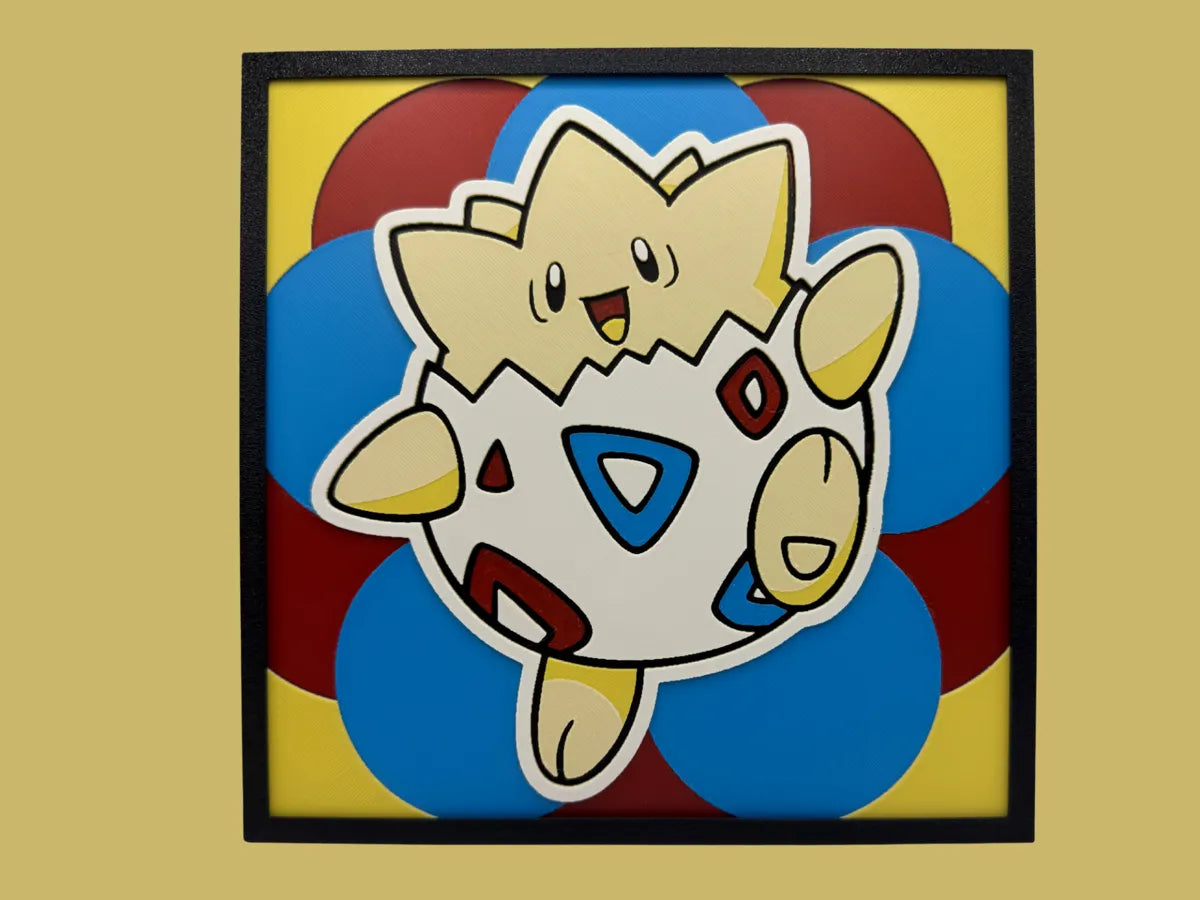 Togepi layered 3D wall art panel