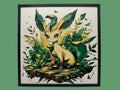 Leafeon Pokemon layered 3D printed Hueforge wall art panel in a black frame