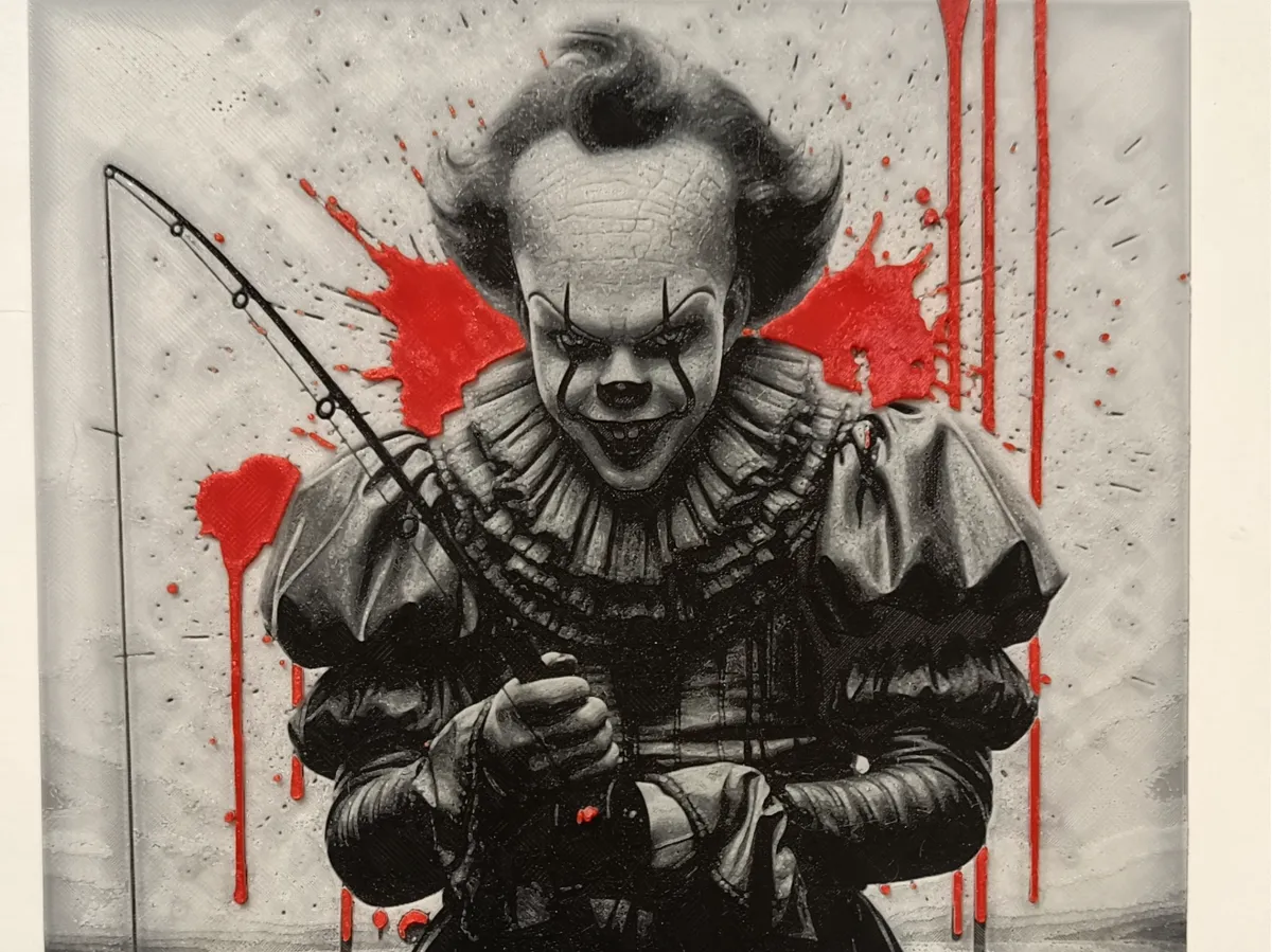 IT Pennywise layered 3D wall art panel, front view