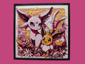 Espeon and Eevee layered 3D wall art panel