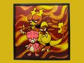 Magby and Magmar Pokemon layered 3D printed Hueforge wall art panel