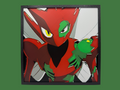 Scizor broken armor Pokémon layered 3D printed Hueforge wall art panel