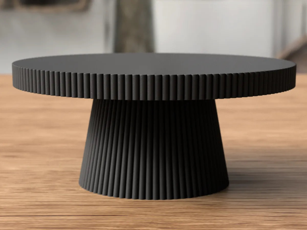 Juno Ribbed Display Stand, Japandi style tray