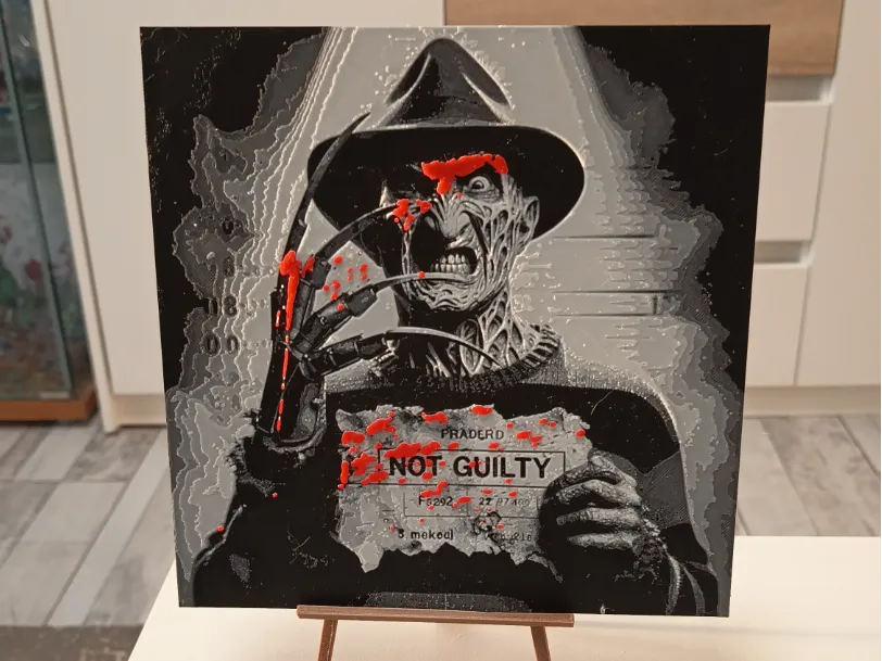 Freddy Krueger layered 3D wall art panel, front view