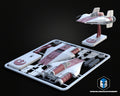 A-Wing Kit Card, 3D printed grey plastic Star Wars model kit