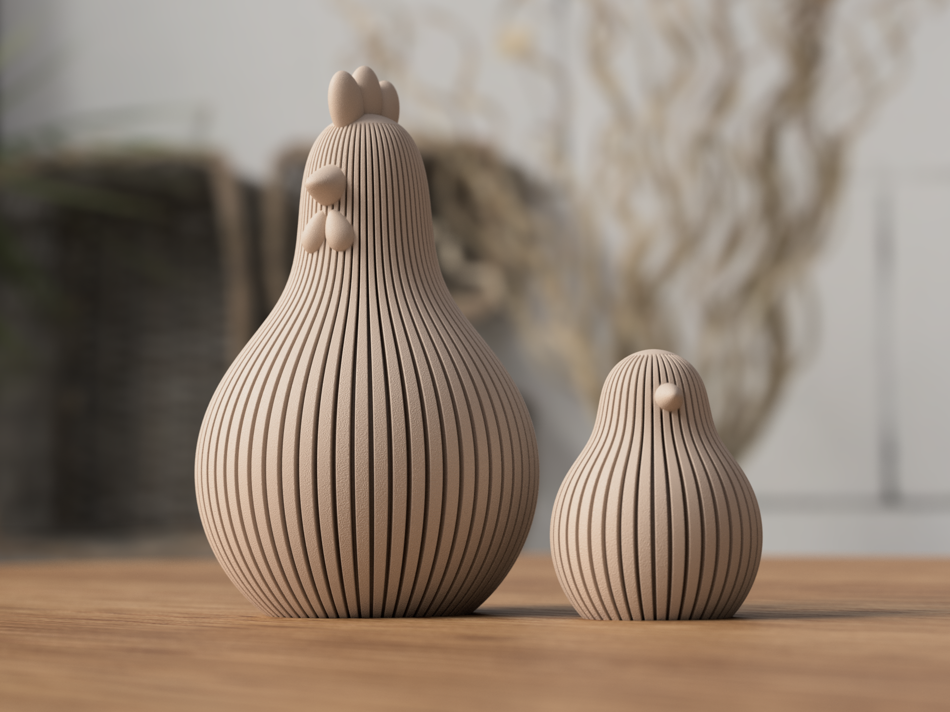 Modern Easter Chicken Decorations