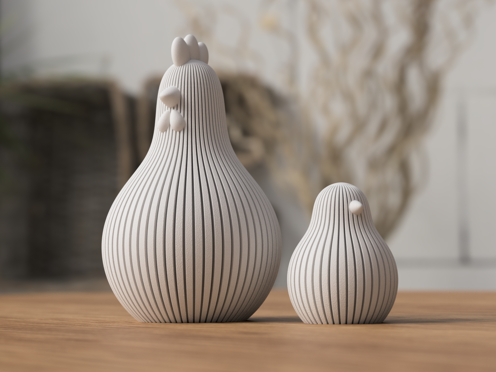 Modern Easter Chicken Decorations