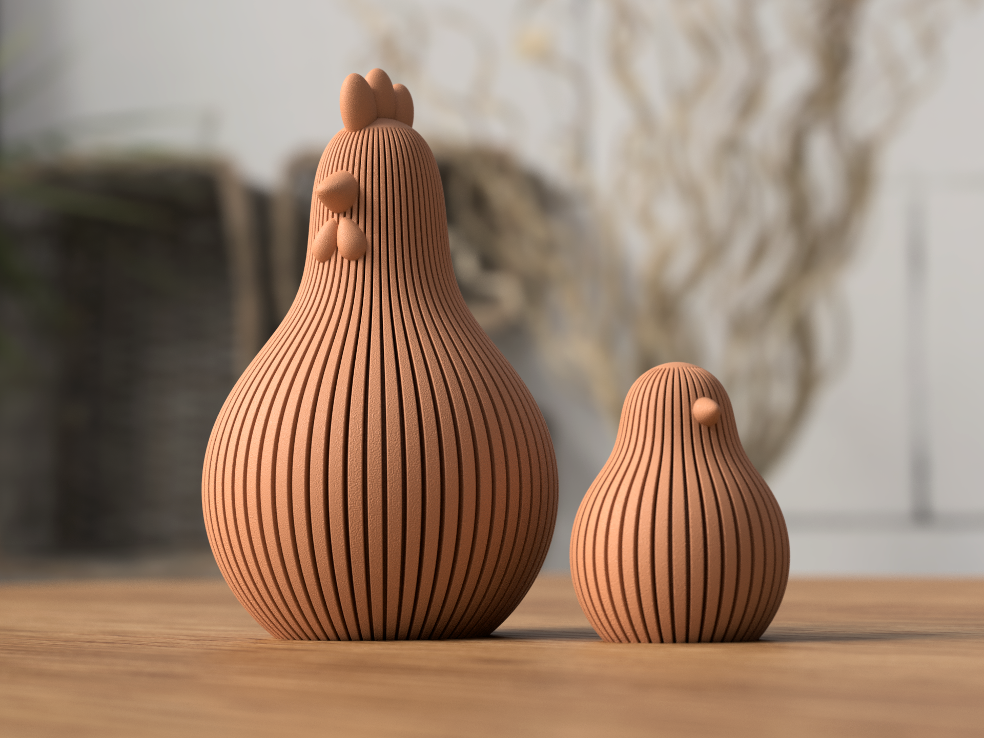 Modern Easter Chicken Decorations