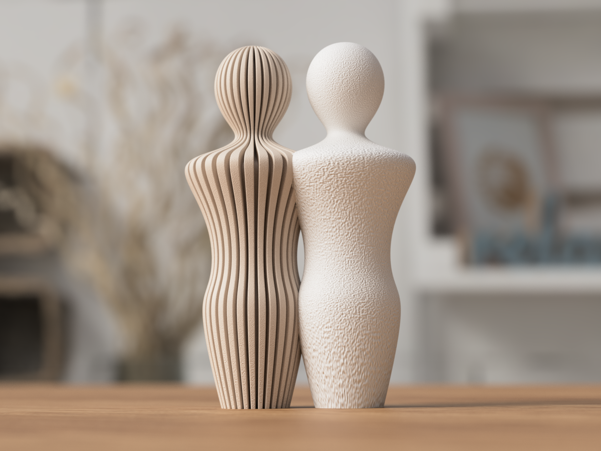 Couple Statue Sculpture | Modern 3D Printed Home Décor