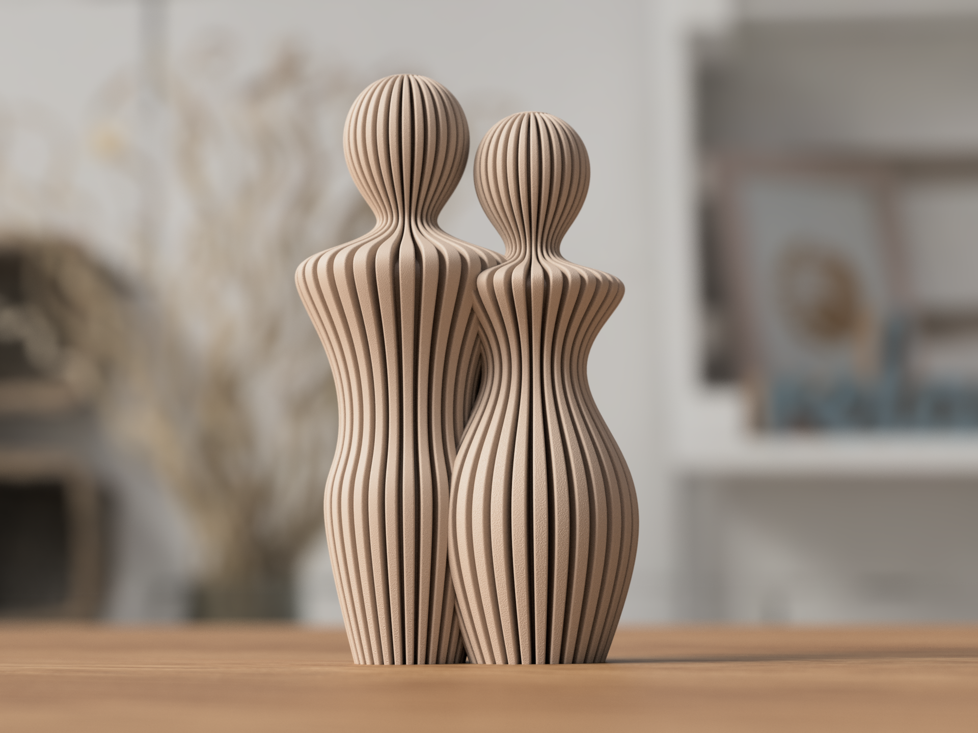 Couple Statue Sculpture | Modern 3D Printed Home Décor