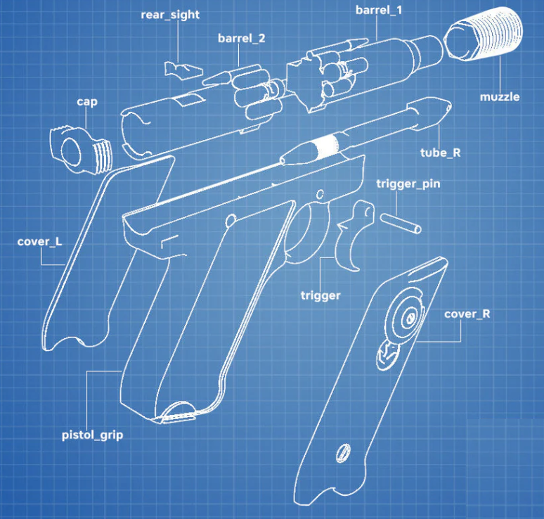 DT-12 Greedo Blaster – Star Wars 3D-gedruckter Modellbausatz