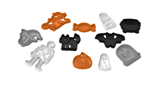 Set of 11 Halloween-themed cookie cutters