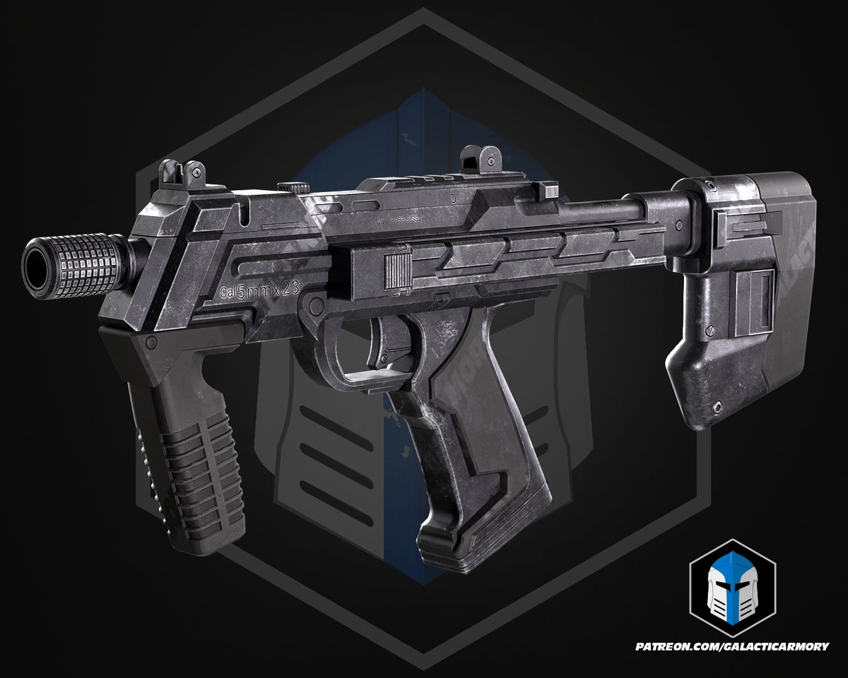 Halo 2 Anniversary M7 Caseless SMG assembled render by Galactic Armory
