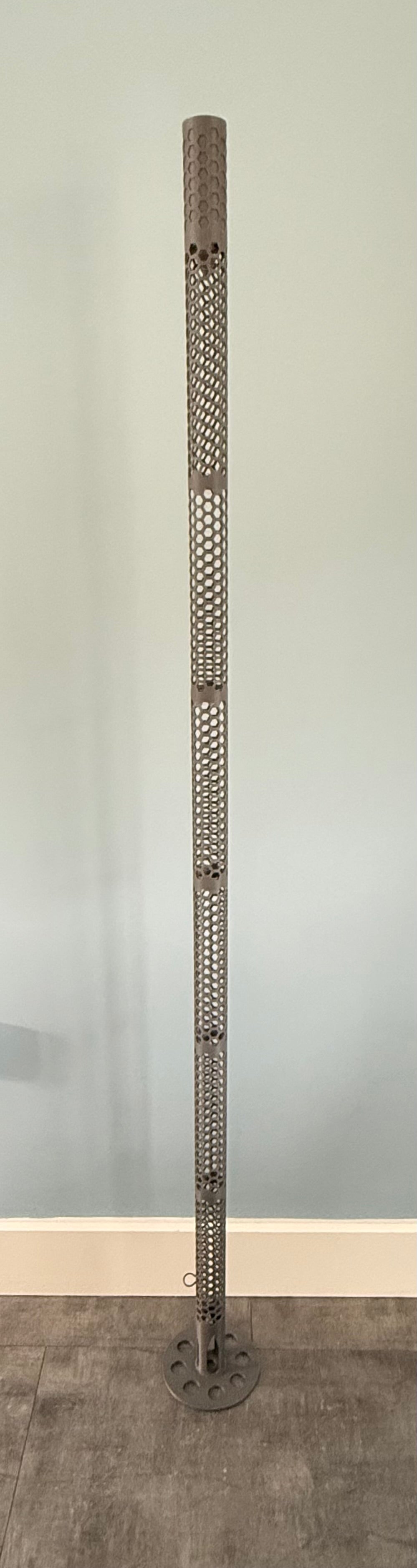 Modular Moss Pole Kit assembled and standing against wall, alternate angle