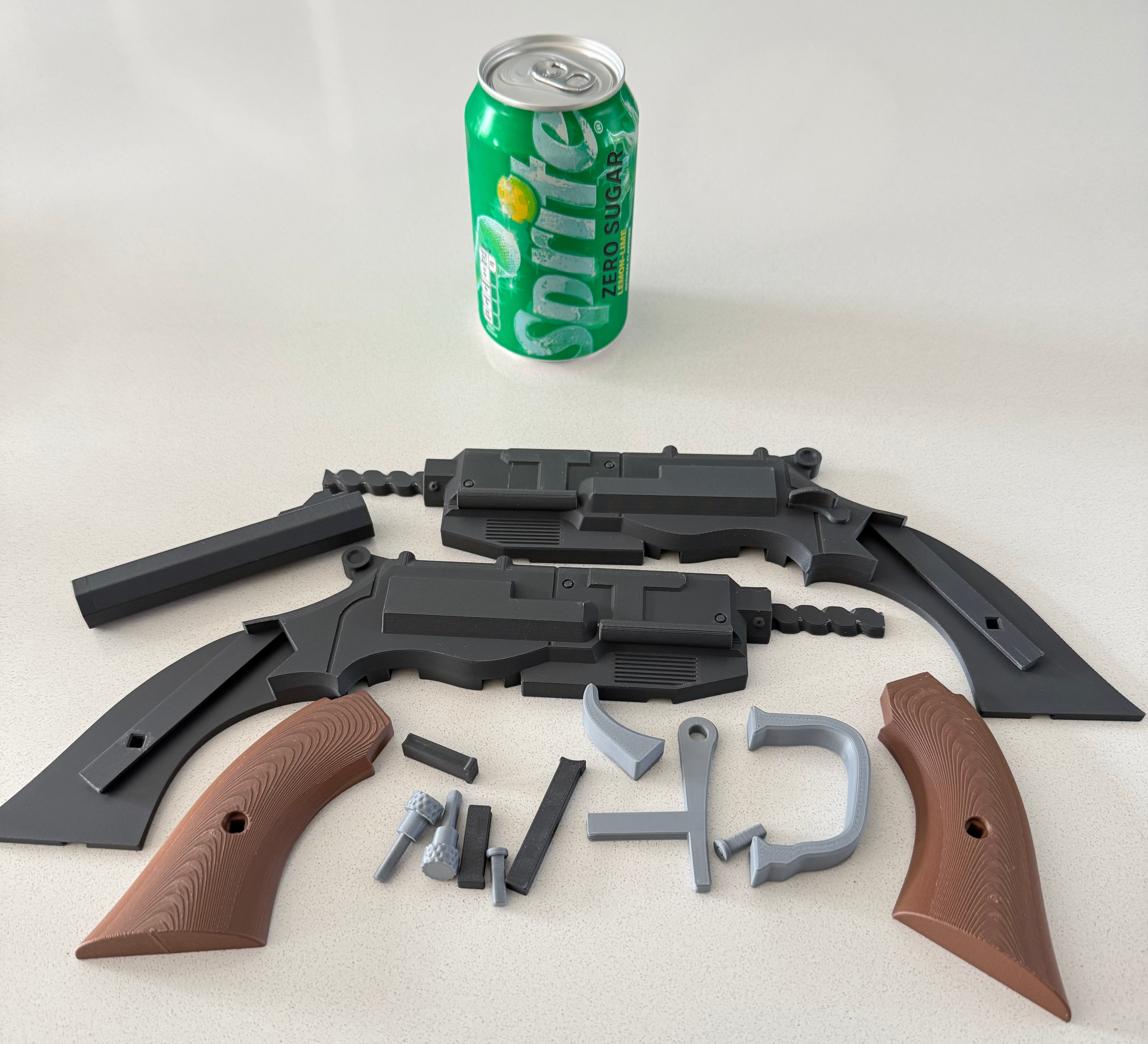 Serenity Mal Reynolds Pistol model kit laid out in parts