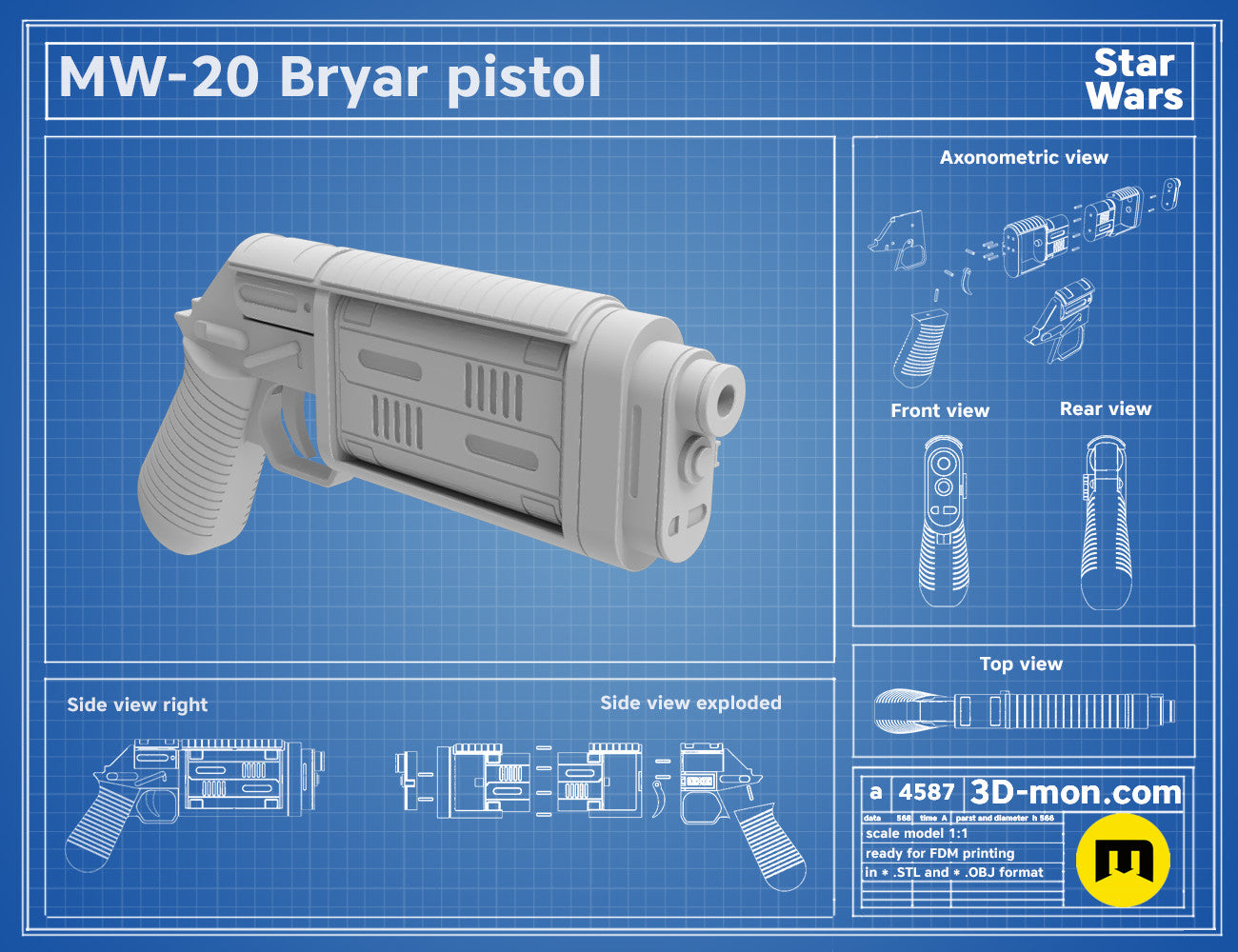 Modellbausatz des ikonischen MW-20 Bryar Blasters