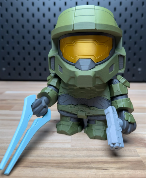 Chunky Master Chief Model Kit 3D printed model kit, front view