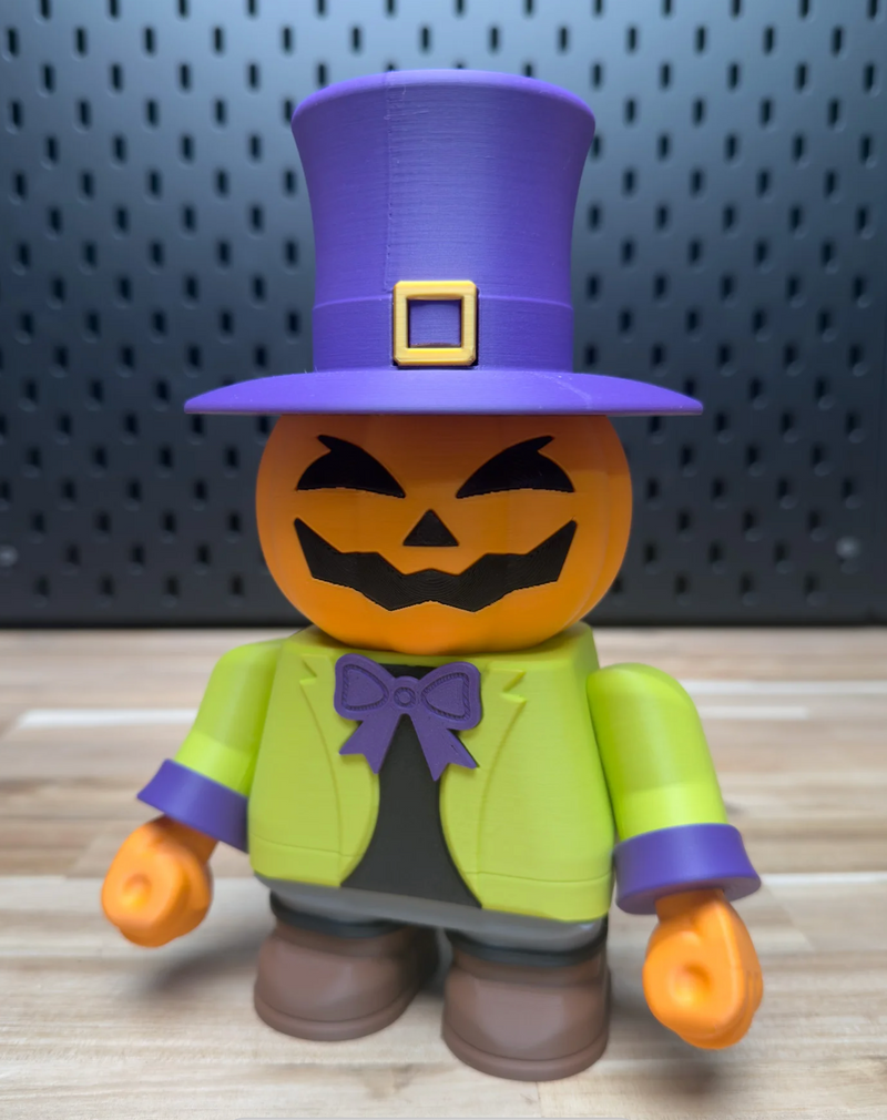 Chunky Jack-o'-Lantern 3D Printed Figurine Kit | Halloween Decor Gift | UK Made