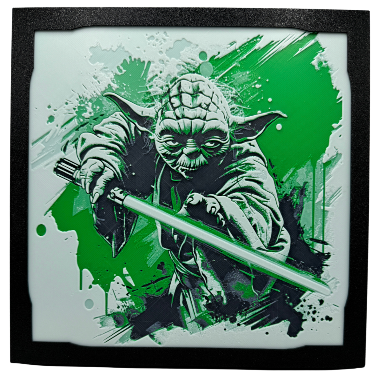 Art 3D en couches - Panneau Star Wars - Yoda