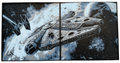 Art 3D en couches - Panneau Star Wars - Faucon Millenium panoramique (400 x 200)
