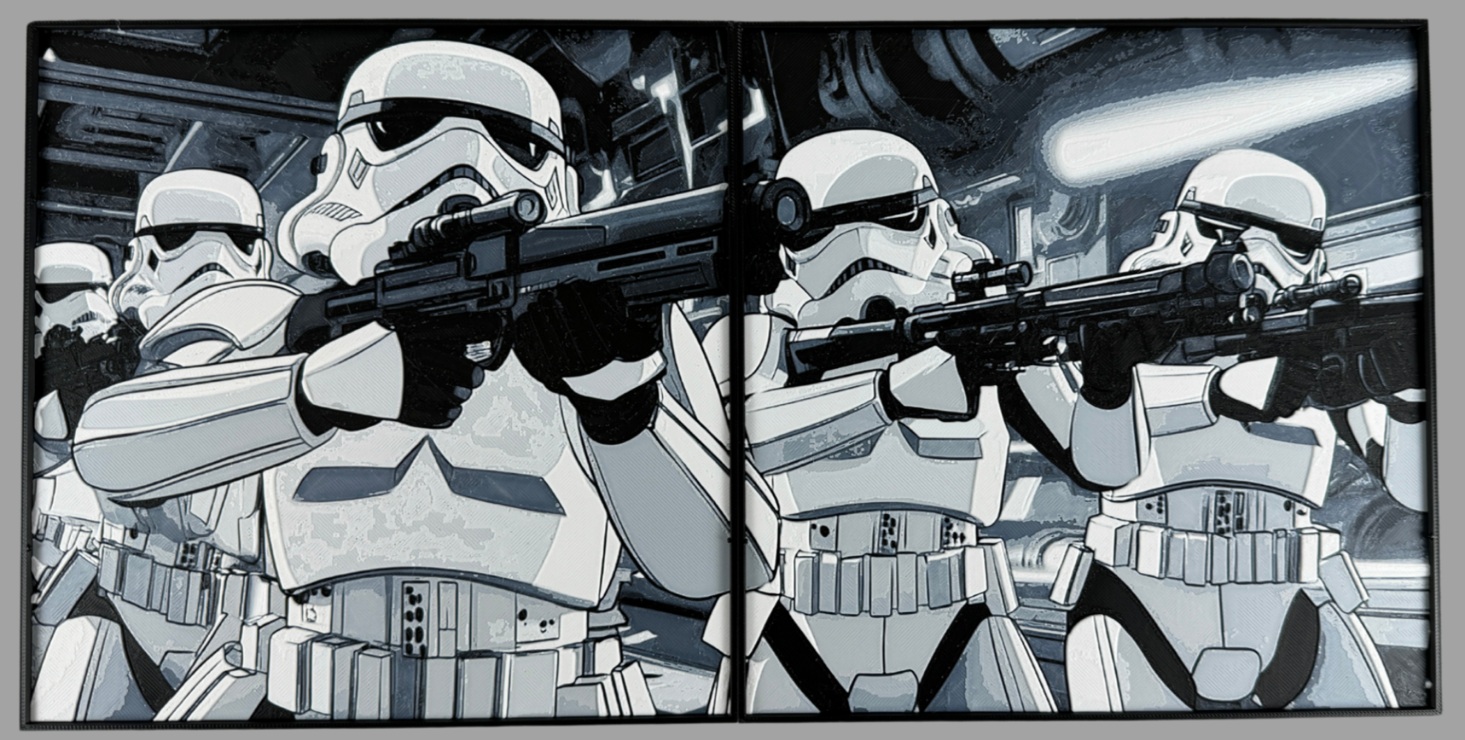 Art 3D en couches - Panneau Star Wars - Stormtroopers panoramique (400 x 200)