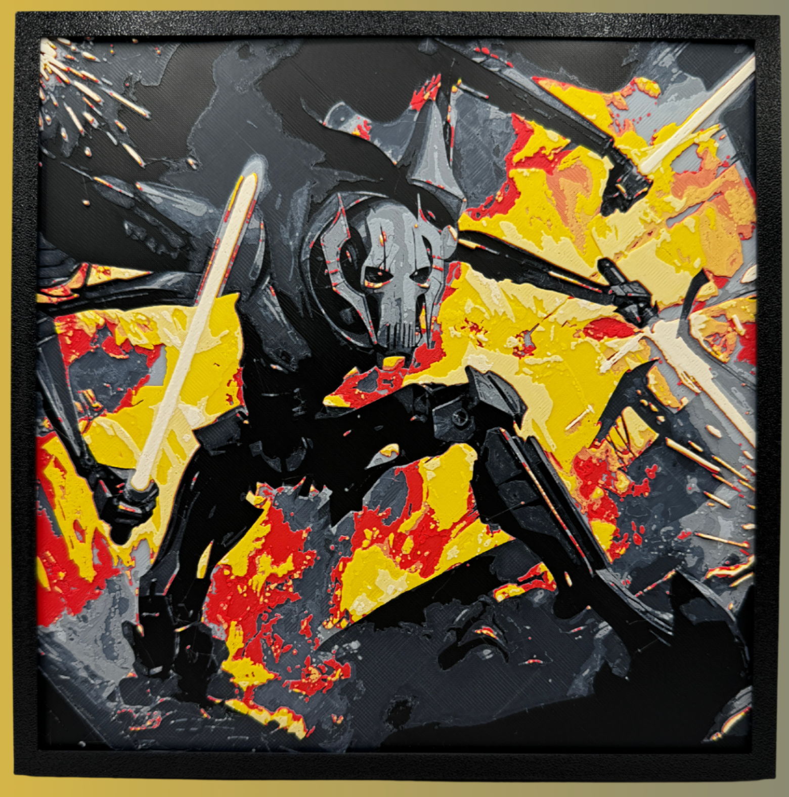 Art 3D en couches - Panneau Star Wars - Général Grievous