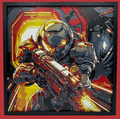 Panneau artistique 3D en couches - Doom Slayer
