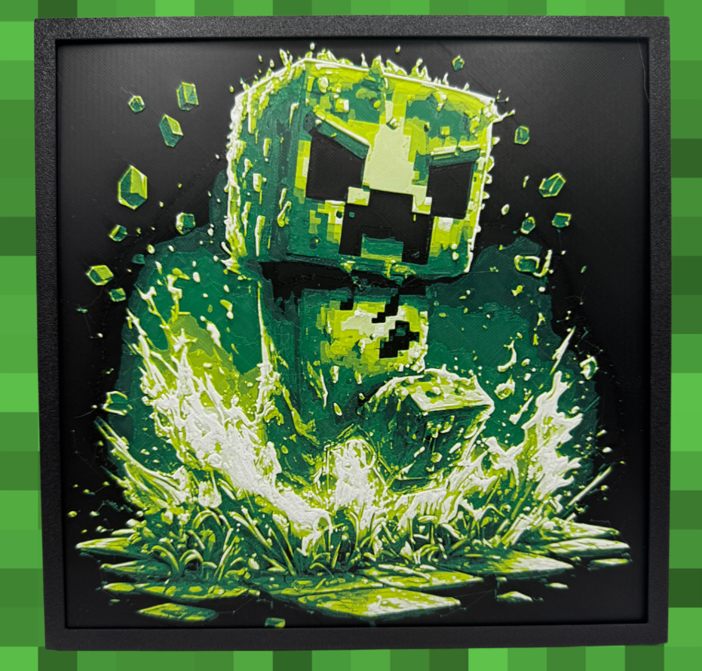 Panneau décoratif 3D en couches – Minecraft – Creeper