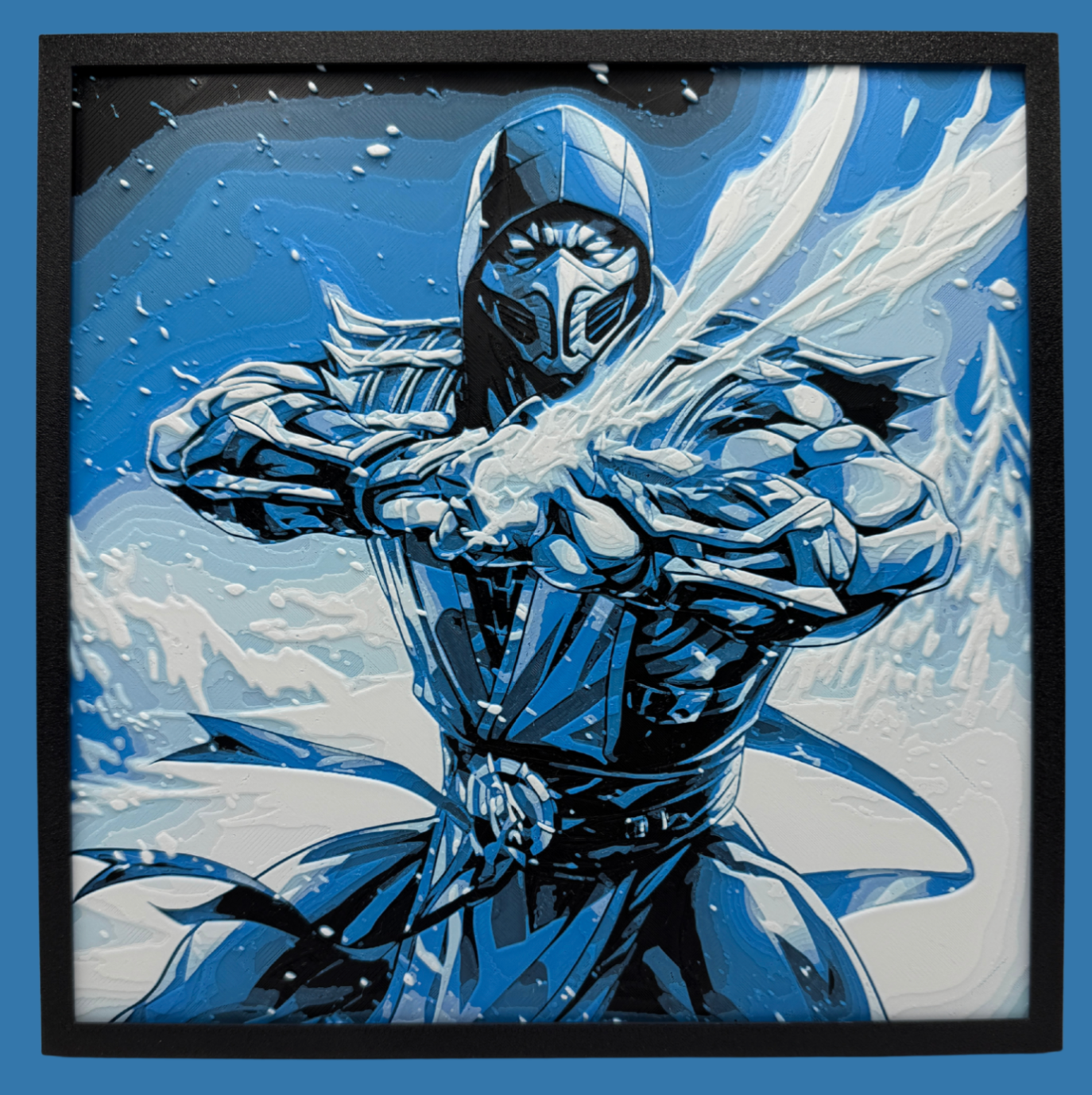 Panneau d'art 3D en couches - Sub Zero - Mortal Kombat