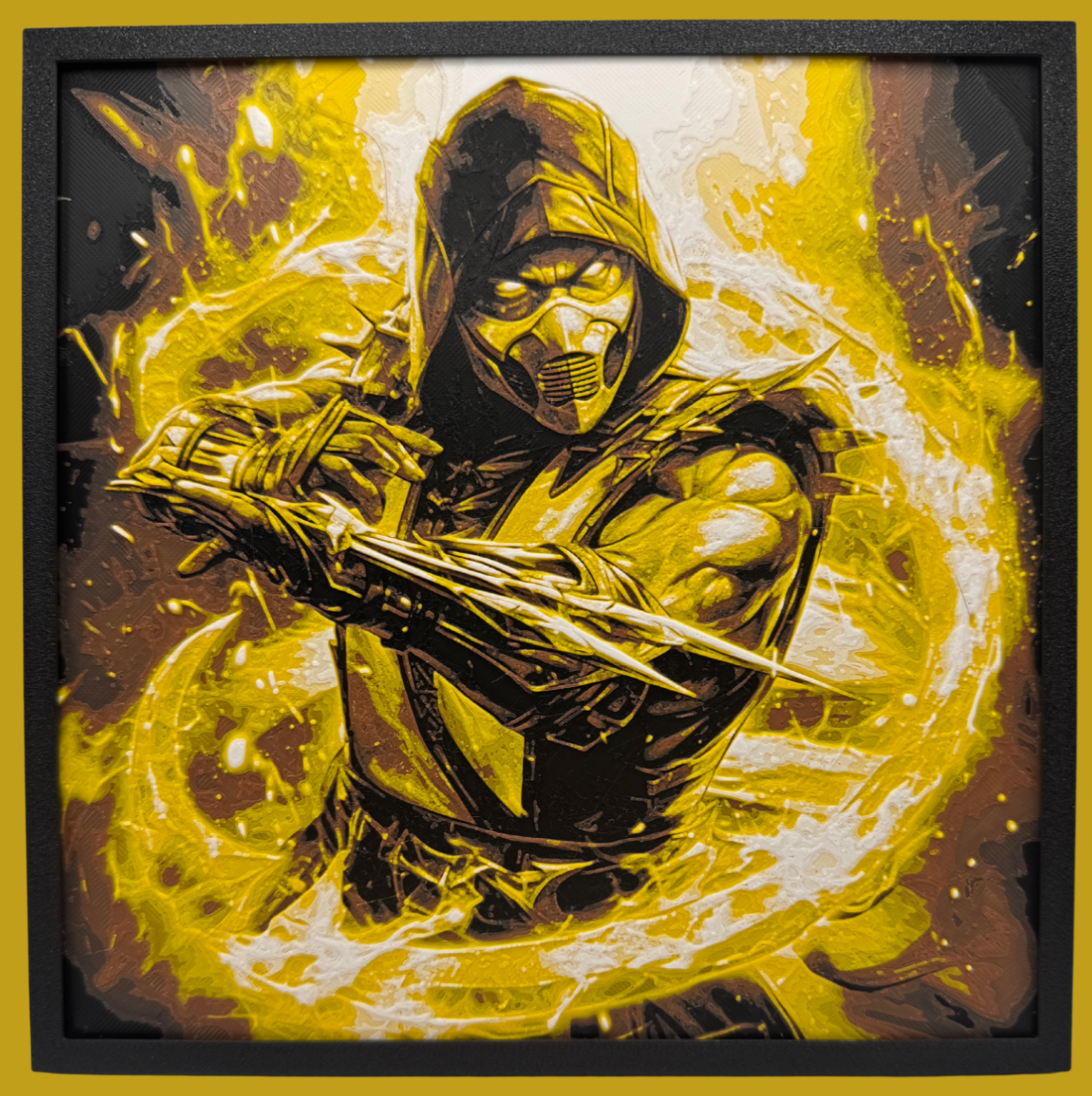 Panneau d'art 3D en couches - Scorpion - Mortal Kombat