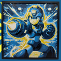 Panneau d'art 3D multicouche - Blaster de Mega Man